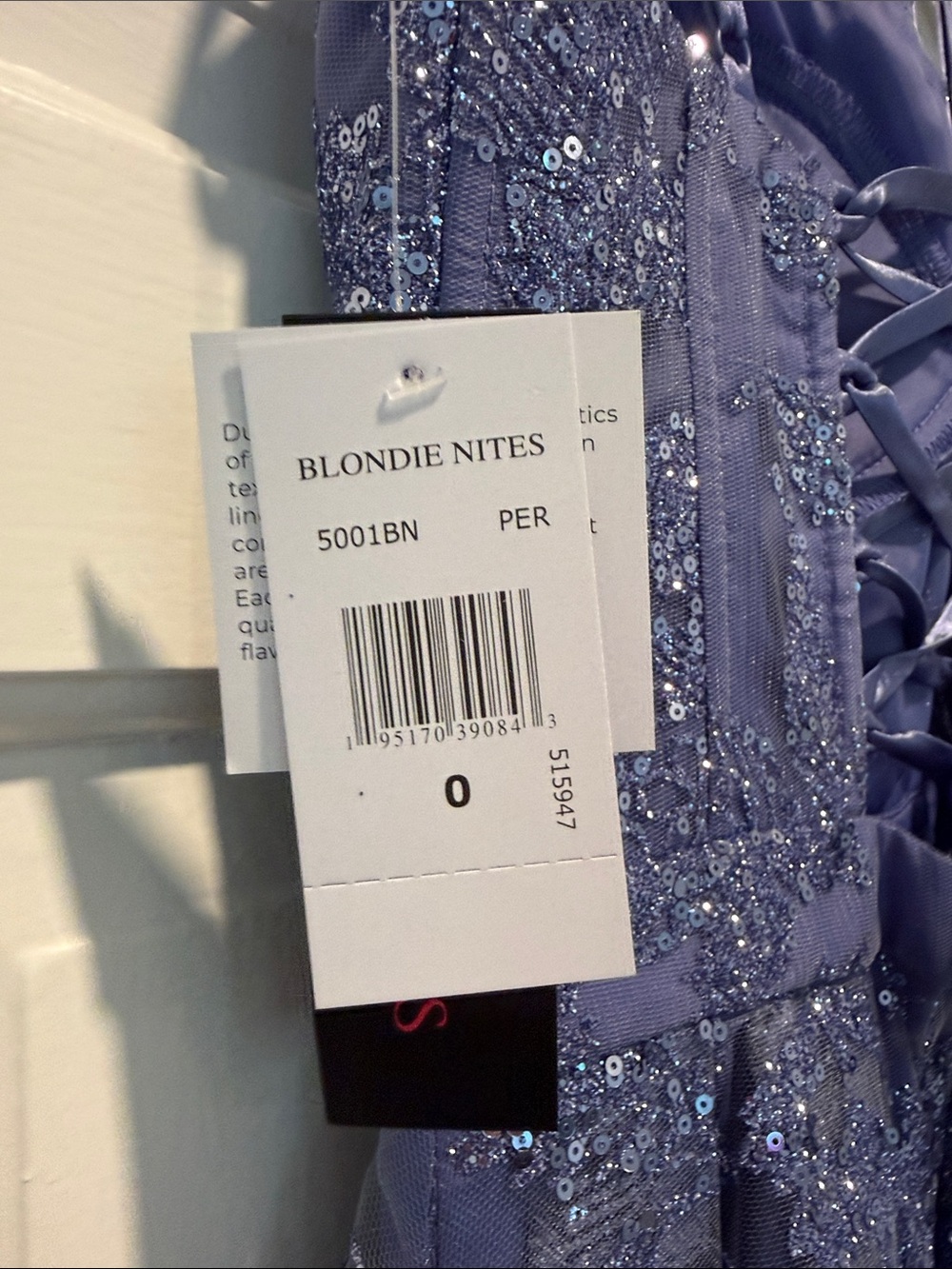 NWT Blondie Nites Sparkling Lavender Spaghetti Strap Prom Dress - Picture 2 of 10